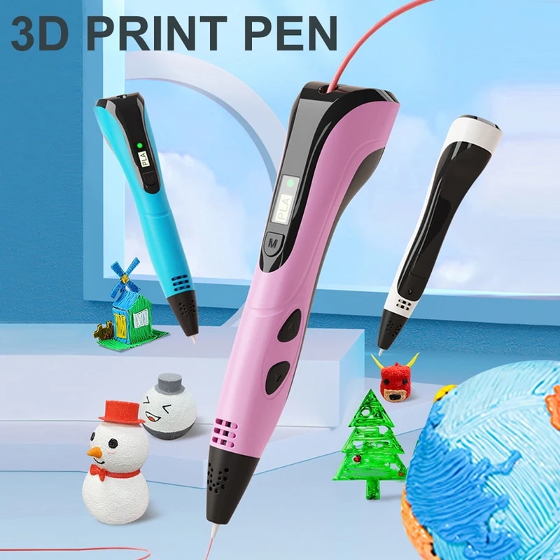 2022 新しい 3D 印刷ペン 3D ペンセット子供のための子供の誕生日クリスマスクリエイティブ DIY ギフト LCD ディスプレイ PLA フィラメント付き