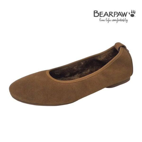 (BEARPAW) 女性牛革裏地(毛) フラットシューズ JOVIE ヒッコリー K3046002RC