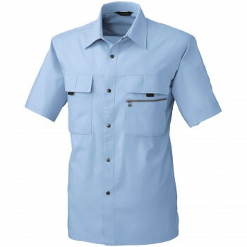 桑和 487 半袖シャツ Mサイズ サックス（209）