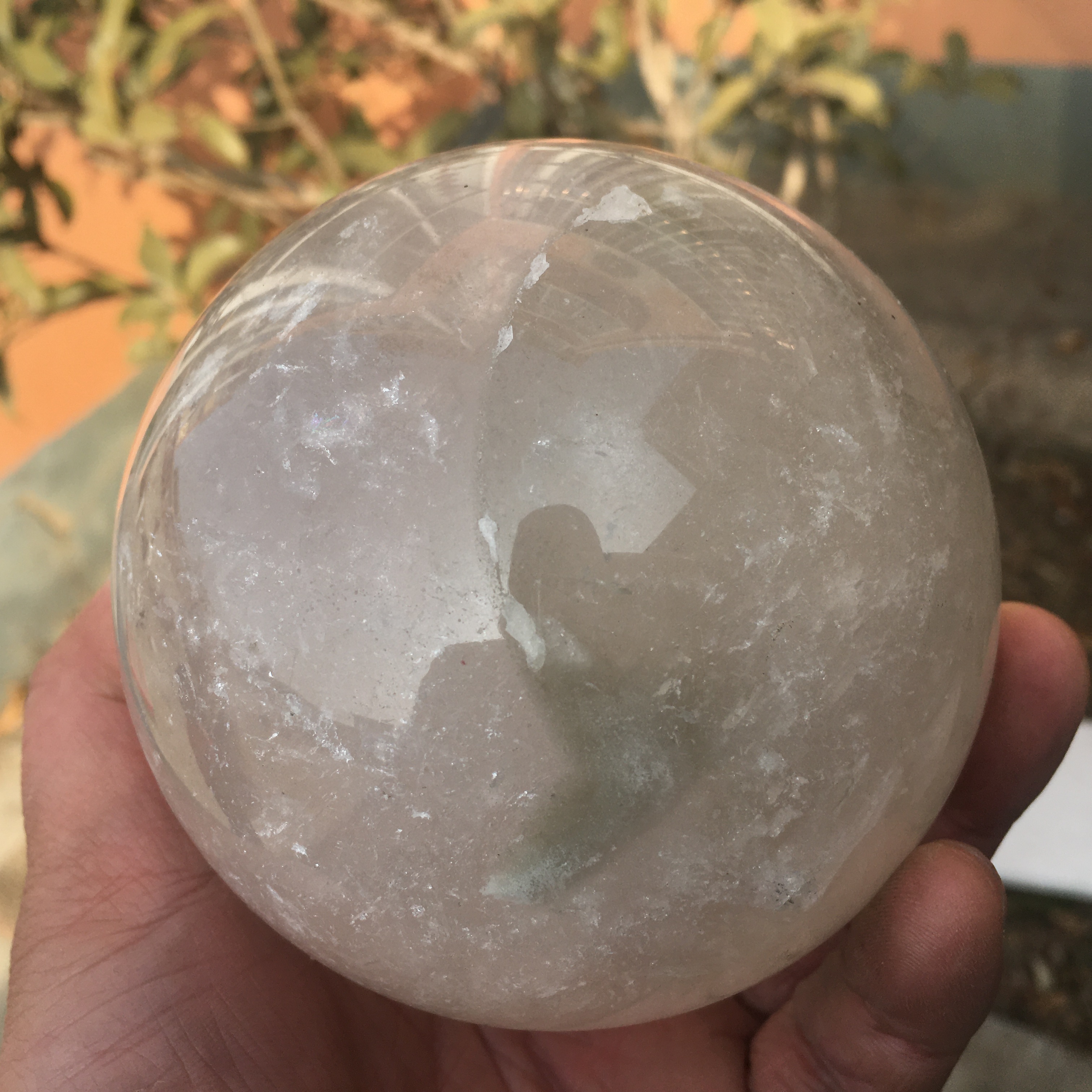 天然白色色水晶球，天然水晶 1600g