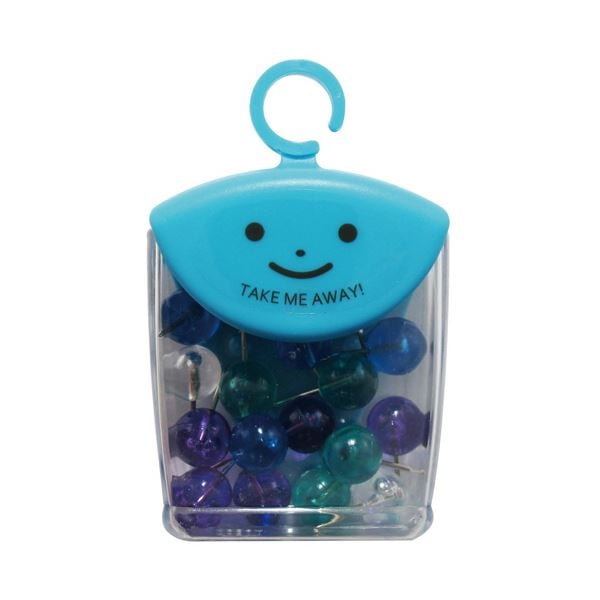 （まとめ）ミツヤ ツレテッテ マップピン頭径Φ10mm クリアマリン4色アソート 100本[x3]