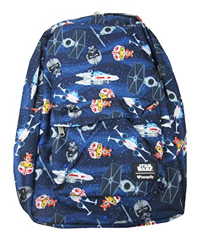 Loungefly x Star Wars Chibi Ships Allover-Print Backpack (Blue Multi, One Size) 並行輸入品