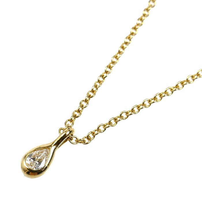 TIFFANY&Co. ティファニー K18YG イエローゴールド バイザヤード ネックレス 60994080 ダイヤモンド 2.1g 40.5cm レディース 中古 美品