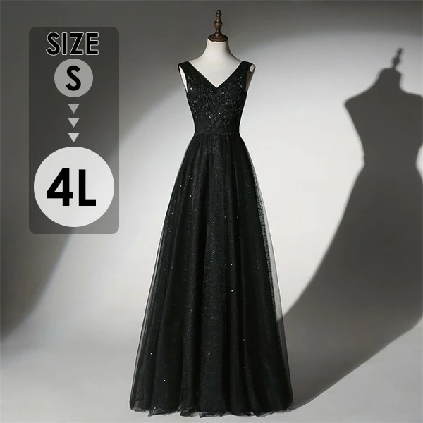 新商品登場ドレス 大人 ピアノ 発表会 演奏会用ドレス ロングドレス 演奏会 イブニングドレス 結婚式 母親 ピアノ発表会 中学生 パーティードレス 発表会ドレス 黒 高校生 大きいサイズ コンクール 9,835円