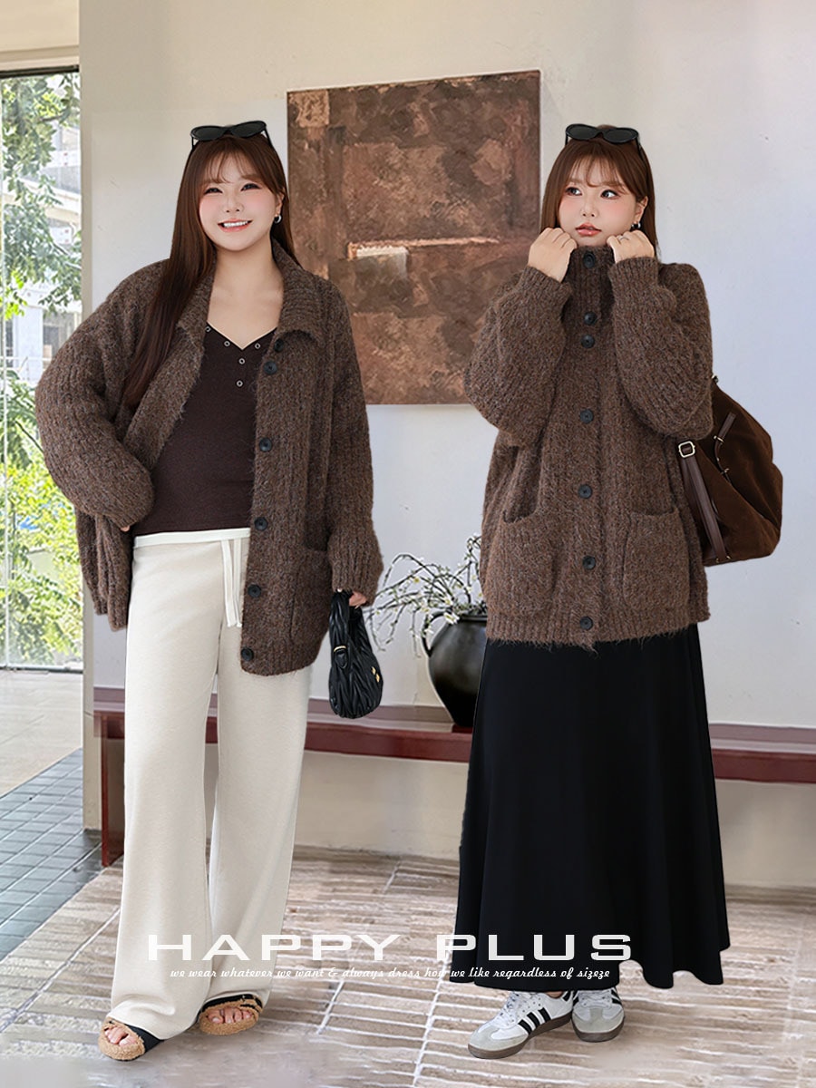 【Lovely Plus】 秋冬 純色 ニット セーター アウター レディース ゆったり 大きいサイズ 体型カバー 柔らかい ぽっちゃり 気質 通勤 ニットトップス 4,412円