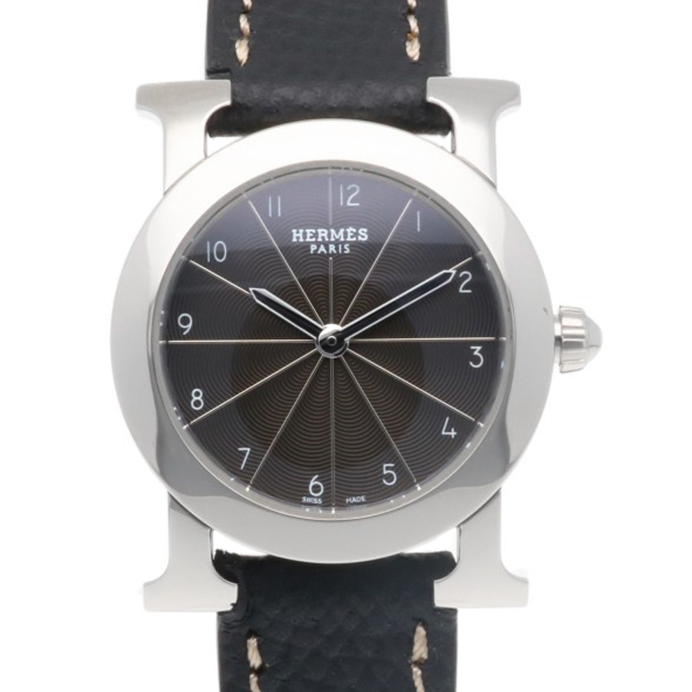 エルメス Hウォッチロンド 腕時計 ステンレススチール HR1.210 クオーツ 1年保証 HERMES 中古 美品 60,500円