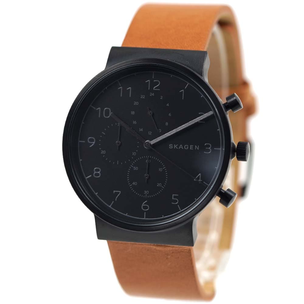 スカーゲン 腕時計 SKAGEN メンズ クロノグラフ レザーベルト アンカー ANCHER SKW6359