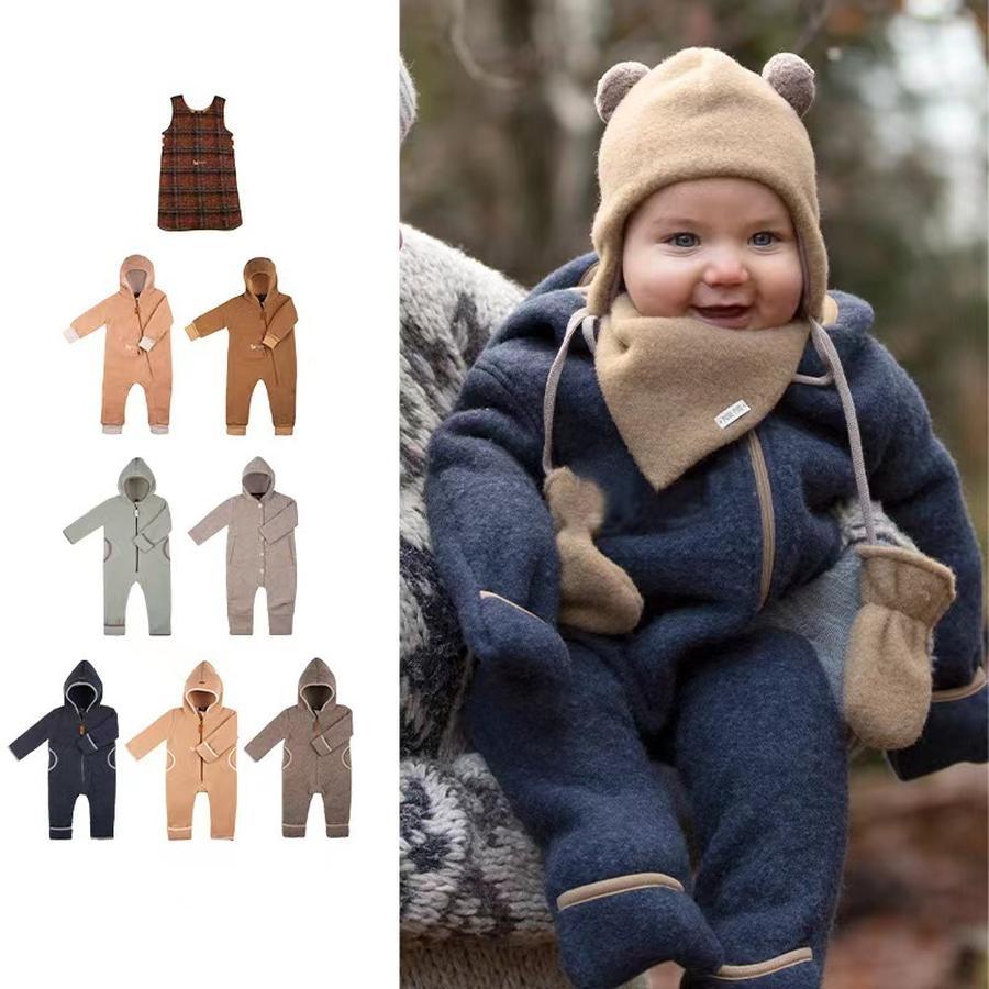 冬の新しいベビー服子供用羊の毛の保温リンクコート
