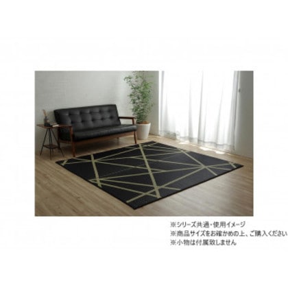 ラグ い草 モダン 日本製 ウレタン 抗菌防臭 約191×250cm ブラック 1051480033904