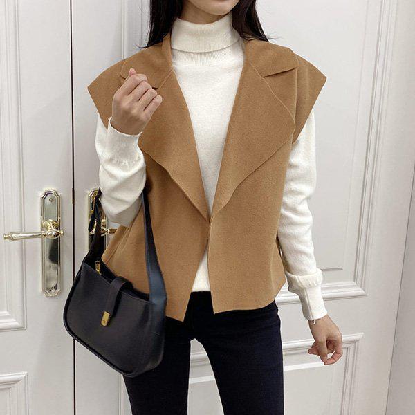 Hスタイル(DK)キャミカラーベスト 冬 女性 カシミア ベスト JP アウター キルティング