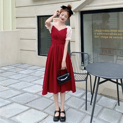 ワンピース デート ワンピドレス ミモレ ミモレ丈 袖あり 半袖 パフスリーブ かわいい 大人可愛い きれいめ シンプル カジュアル 大人 上品 おしゃれ お洒落 主役級 存在感 夏 10代 20代