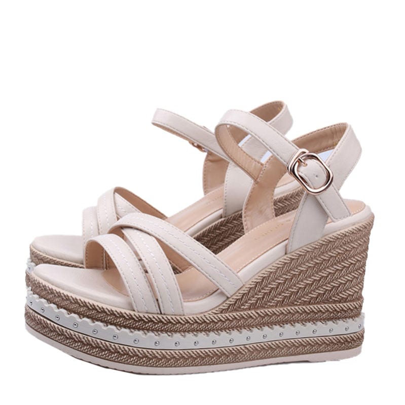 777円OFFクーポン ウェッジソール サンダル レディース 大きいサイズ 夏 オシャレ トレンド 厚底 歩きやすい レディース シューズ ヒール 9cm 小さいサイズ サンダル 痛くない 脱げない