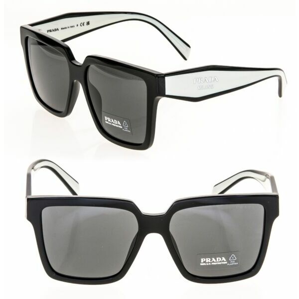 サングラス PRADASYMBOLE Black White Color Block Triangle PR24ZS 24Z Fashion Sunglasses
