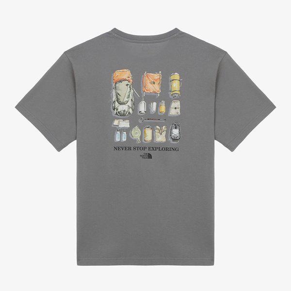 [公式] NT7UR07D 男性キャンプ バイブ 半袖Tシャツ_GRAY