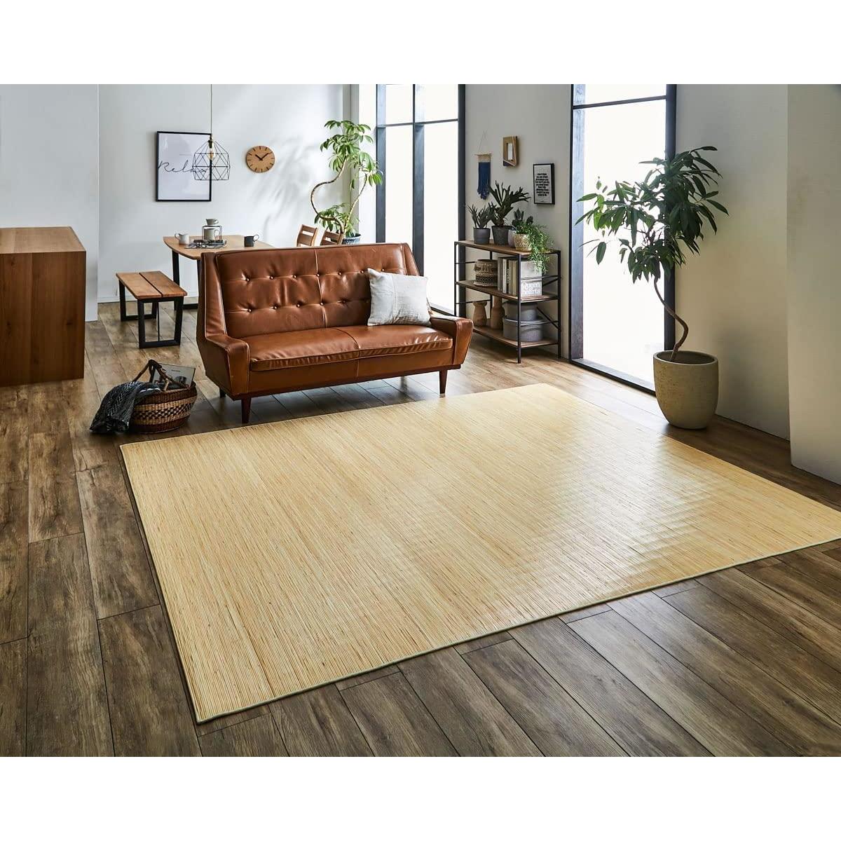【I】【代引不可】イケヒコ 籐製マット ジャワ 約80×150cm 5201910 天然ラタン 籐むしろ リビングラグ【北海道・沖縄・離島不可】