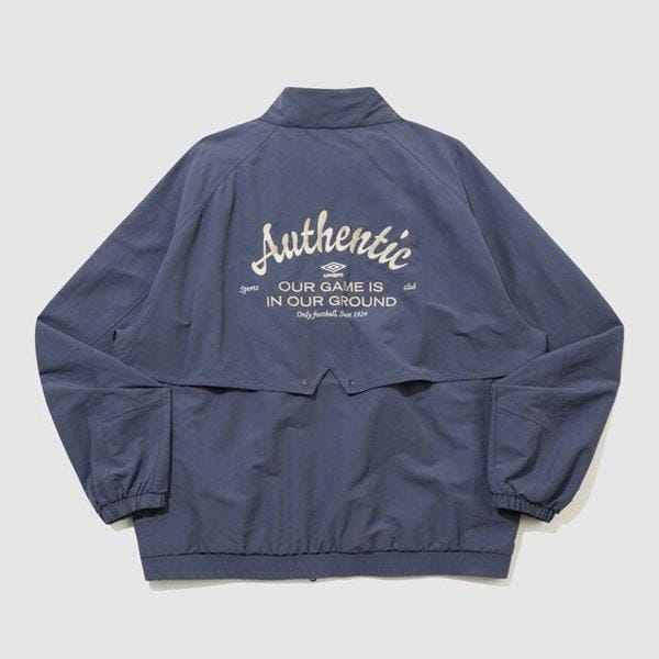 リネンライク スタンドネック ブルゾン ウインドブレーカー ジャケット OMBRE BLUE UR121CJK35 OBL0