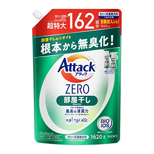 サイズ：1.62キログラム (x 1) 【大容量】 アタックＺＥＲＯ 洗濯洗剤 液体 部屋干しのニオ