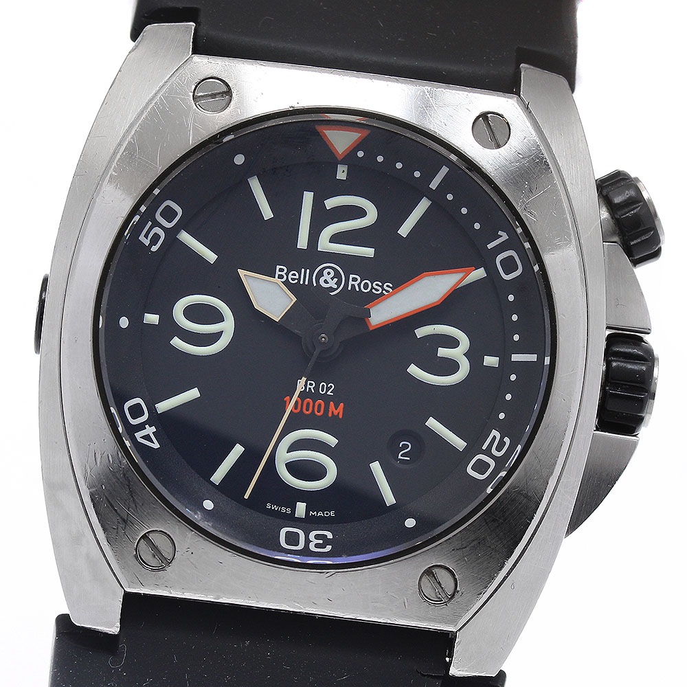 訳あり ベル＆ロス Bell＆Ross BR02-92B-R BR02-20 デイト 自動巻き メンズ 保証書付き_917459【中古】