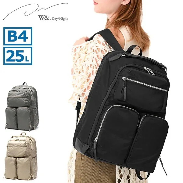 リュック レディース 大容量 軽い おしゃれ 通勤 旅行 軽量 ビジネス ナイロン 2層 25L B4 撥水 Mycket ミュッケ オーガナイズドリュック 15577 wsb