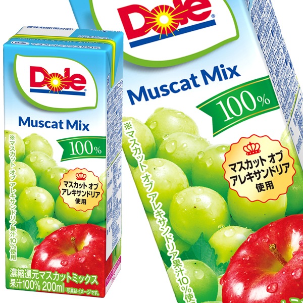 メグミルク Doleスカットミックス100% マスカットジュース ぶどうジュース ドール フルーツジュース 果汁100％ 200ml紙パック54本[18本3箱]【34営業