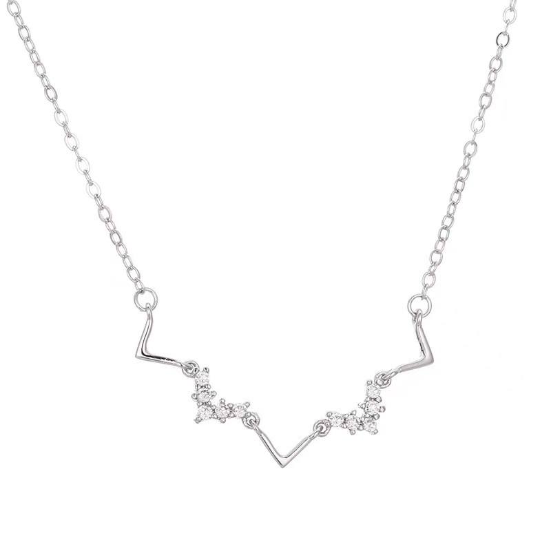 母の日 ブレスレット レディース 豪華10粒 ウェーブ Vライン シルバー925 プラチナ仕上げ 人