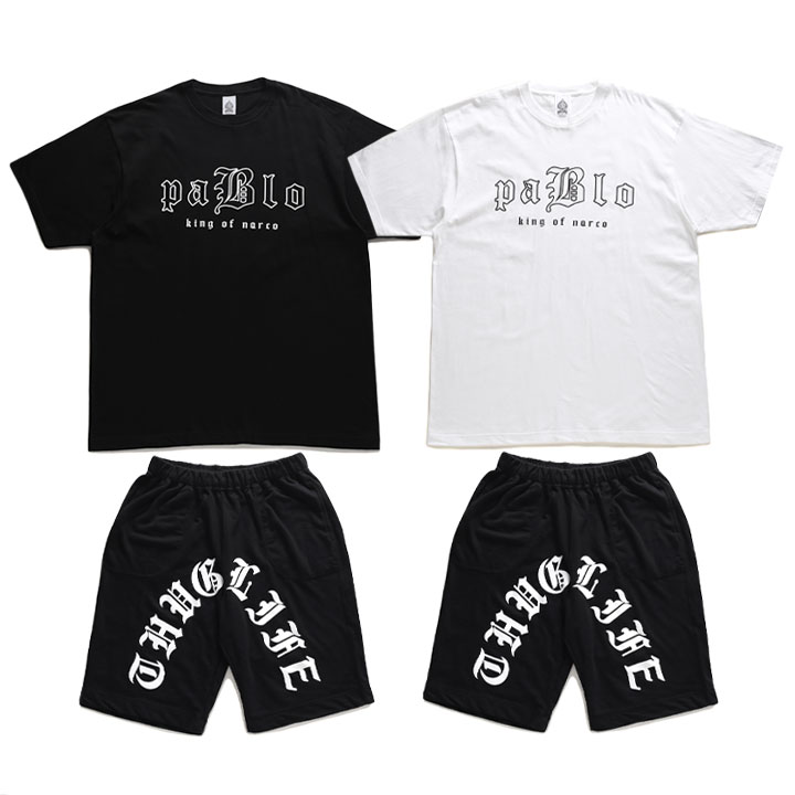 ACE FLAG 上下セット 半袖 ブランド Tシャツ ハーフパンツ メンズ 春夏用 全2色 大きいサイズ エースフラッグ セットアップ 麻薬王 パブロ エスコバル