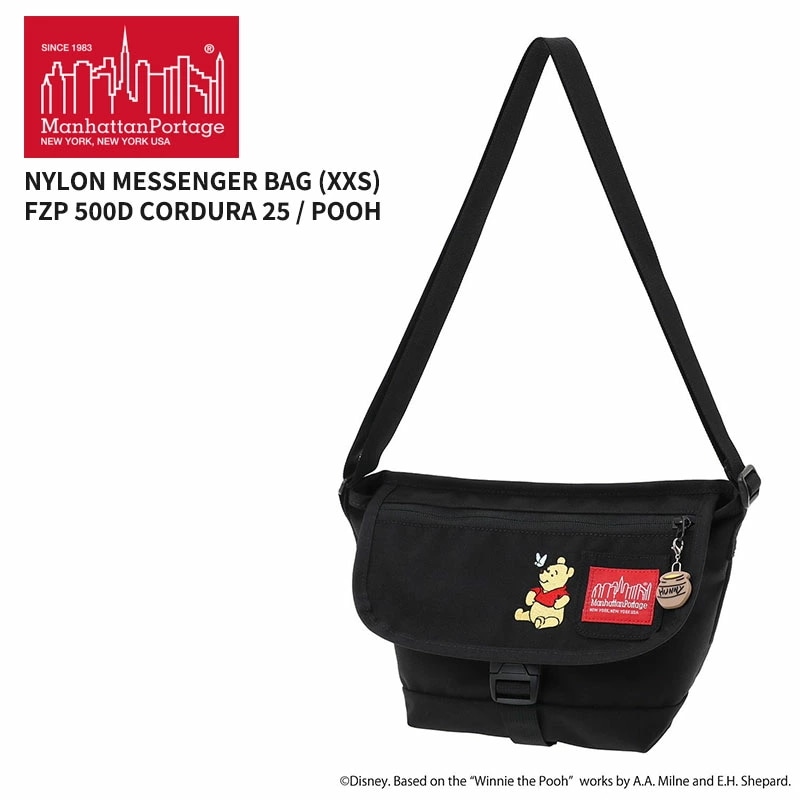 マンハッタンポーテージ くまのプーさん ディズニーコラボ メッセンジャーバッグ 斜めがけ NYLON MESSENGER BAG (XXS) FZP 500D CORDURA 25 / POOH MP