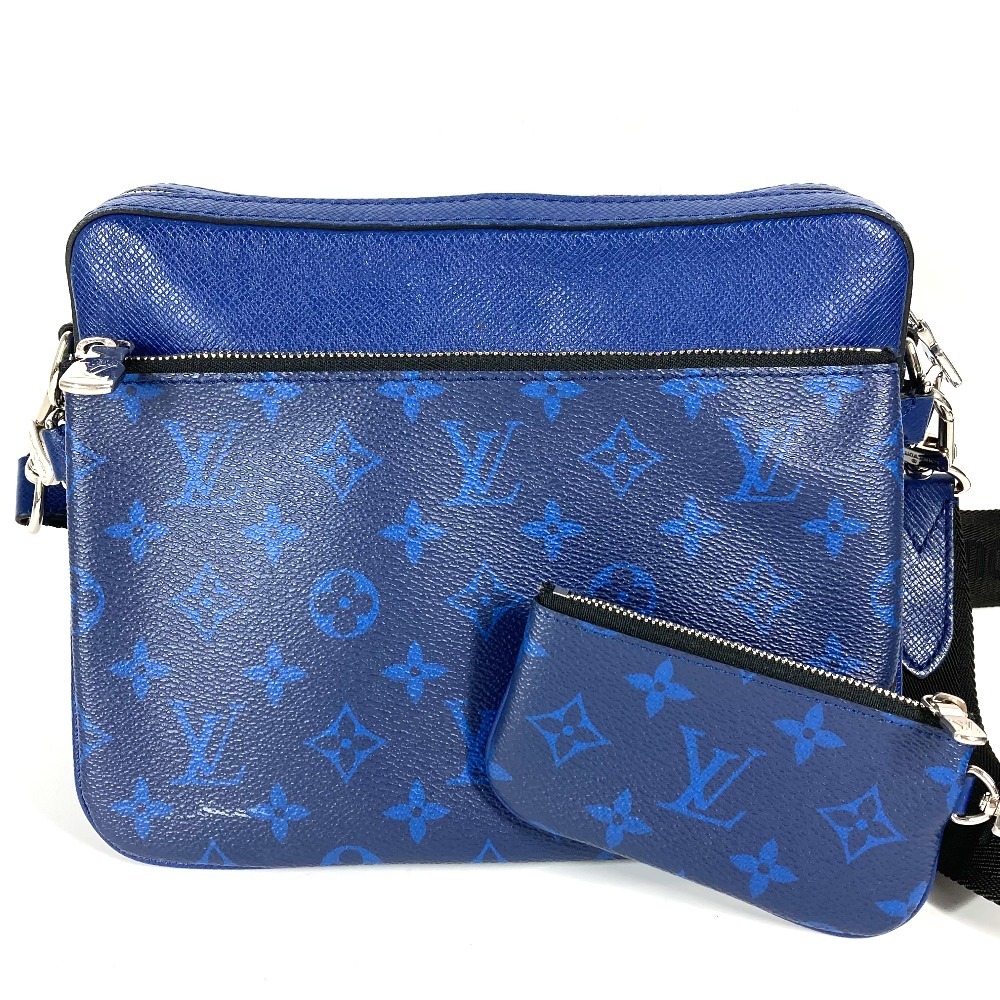 ショルダーバッグ M30848 トリオ・メッセンジャー タイガラマ 斜め掛け カバン コインケース付き 財布 小銭入れ タイガレザー ブルー