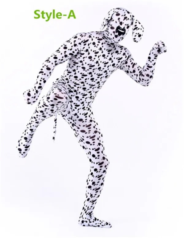 スパンデックス ゼンタイ ダルメシアン 全身タイツ コスチューム ハ ロウィン コスプレ品質良い 店舗お勧め