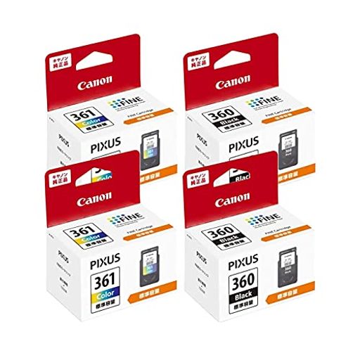【純正品２セット】CANON FINEカートリッジ BC-360(ブラック) + BC-361(3色カラー) X2セット