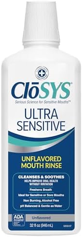 CloSYS オリジナル 無味マウスウォッシュ 敏感口用 アルコールフリー 32オンス