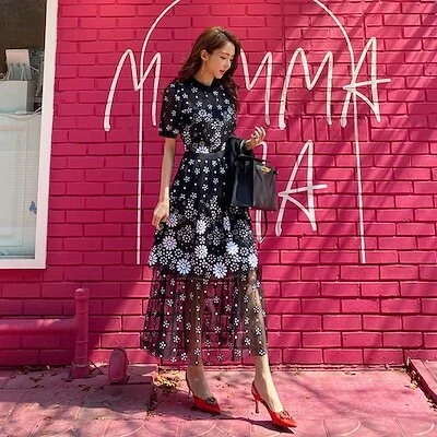 レディース レースワンピース パーティードレス ワンピース 結婚式 ドレス 女子会 発表会　二次会　お呼ばれ セレブ オフィス 旅行 デート　普段着 4,639円