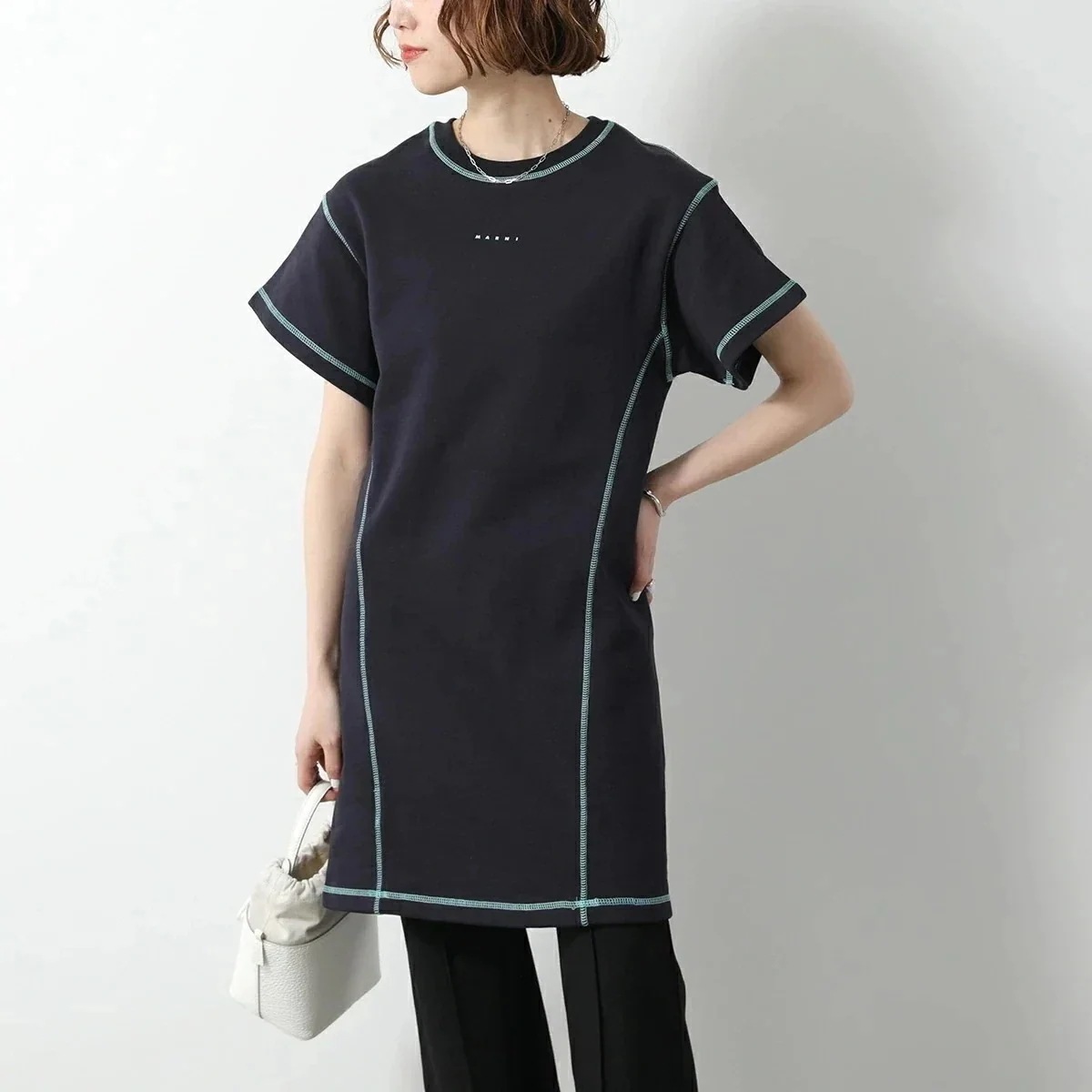 MARNI KIDS マルニ キッズ ワンピース M01302 M00V0 レディース ガールズ 半袖 コットン スウェット ロゴ 0M803