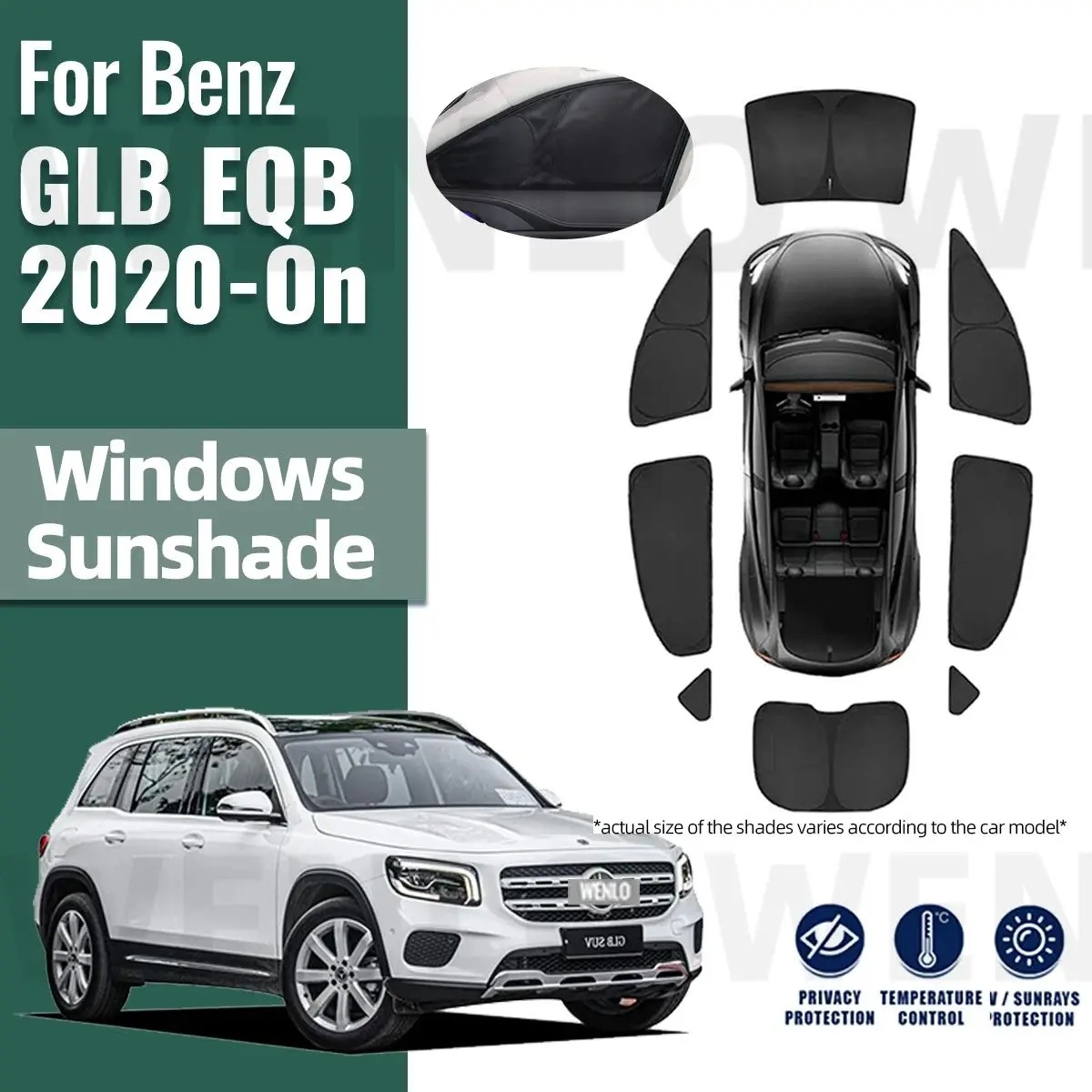 メルセデス・スーパーGLB・EQB X247/X243専用 2020-モデル フルカバー サンシェード フロントリアウインドシールド＆サイドウィンドウ サンカーテン 輸入品