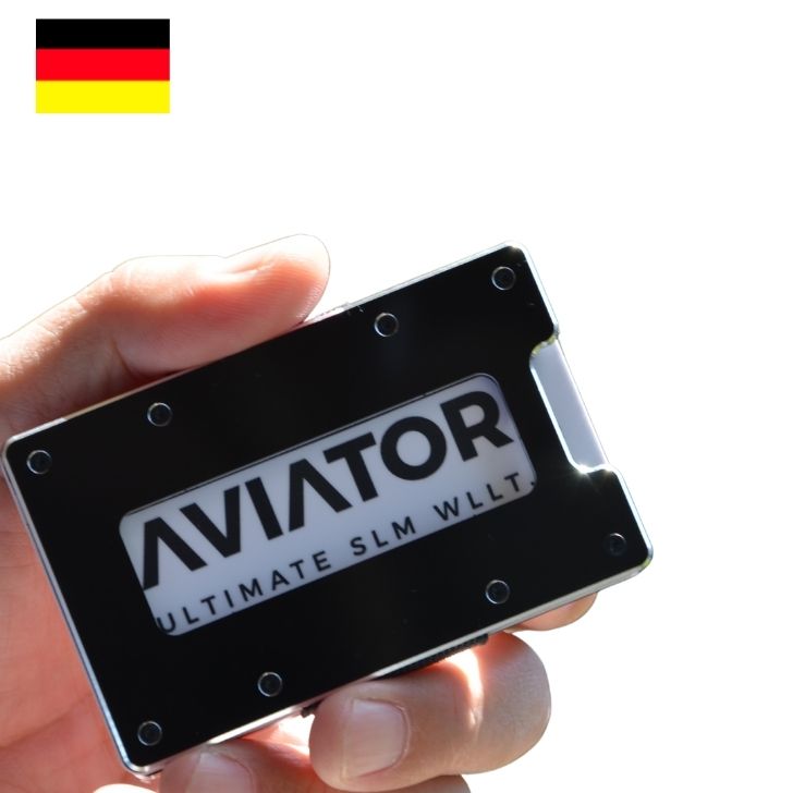 AVIATORスリムウォレット シーブルー メタリック ブラック ク サイフ 財布