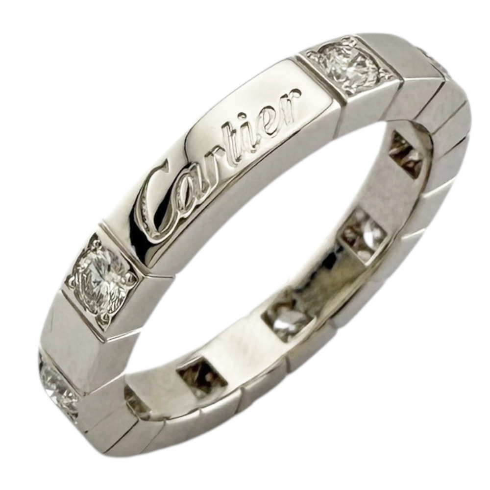 カルティエ ラニエールハーフダイヤモンド リング 指輪 10号 18金 K18ホワイトゴールド CARTIER 中古 美品