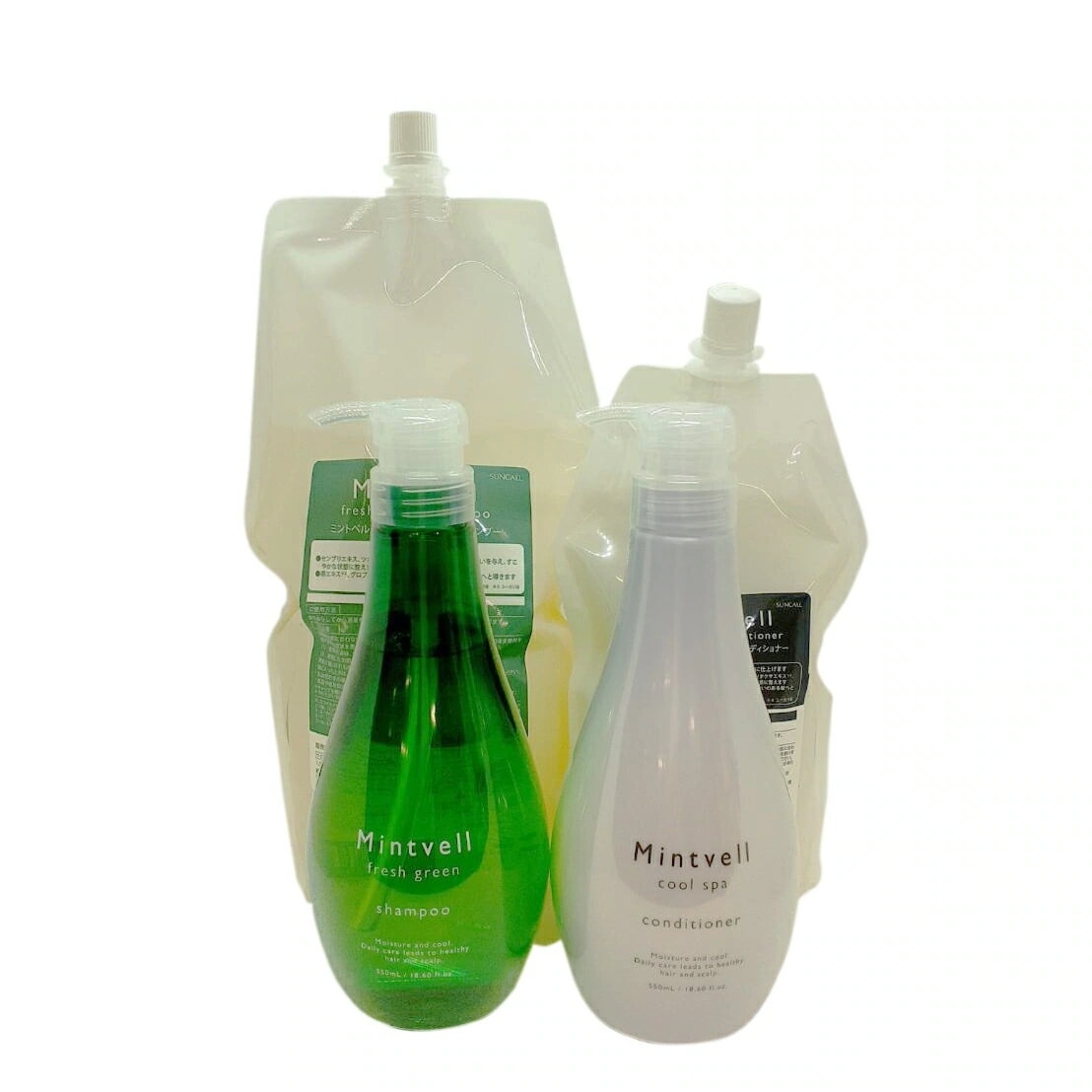 【4点セット】 ミントベル フレッシュグリーン シャンプー 550ml 1900ml スパコンディショナー 550ml 700ml