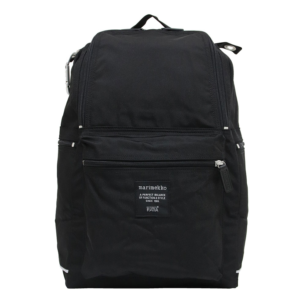 [アウトレット(リフレクター部分)] マリメッコ リュックサック marimekko BUDDY black ナイロン バックパック ショルダーバッグ 026994-999