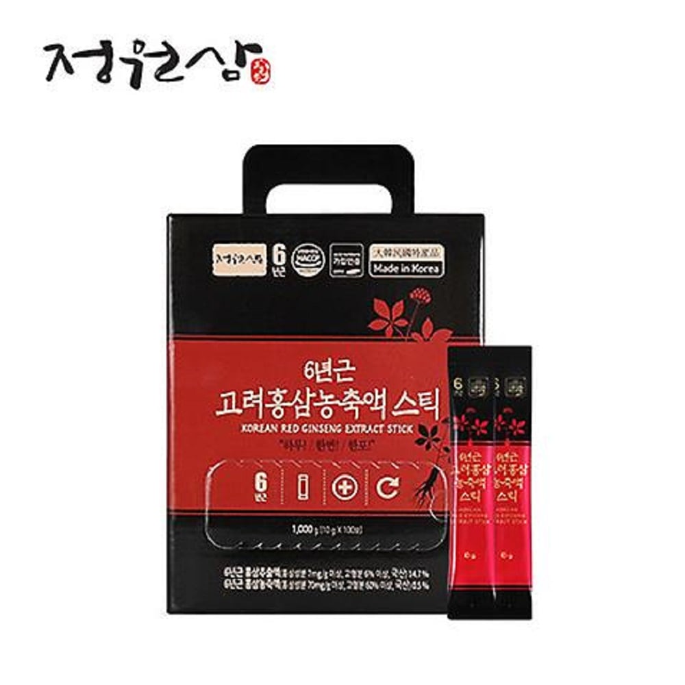 チョンウォンサム6年根高麗紅参濃縮液スティック100包紅参と伝統原料濃縮
