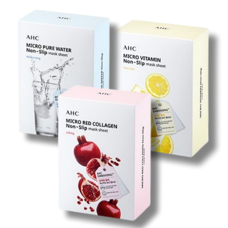 [マスクパック3点セット]マイクロ 粘着 マスク レッドコラーゲン 10枚+ビタミン 10枚+ピュアウォーター 10枚