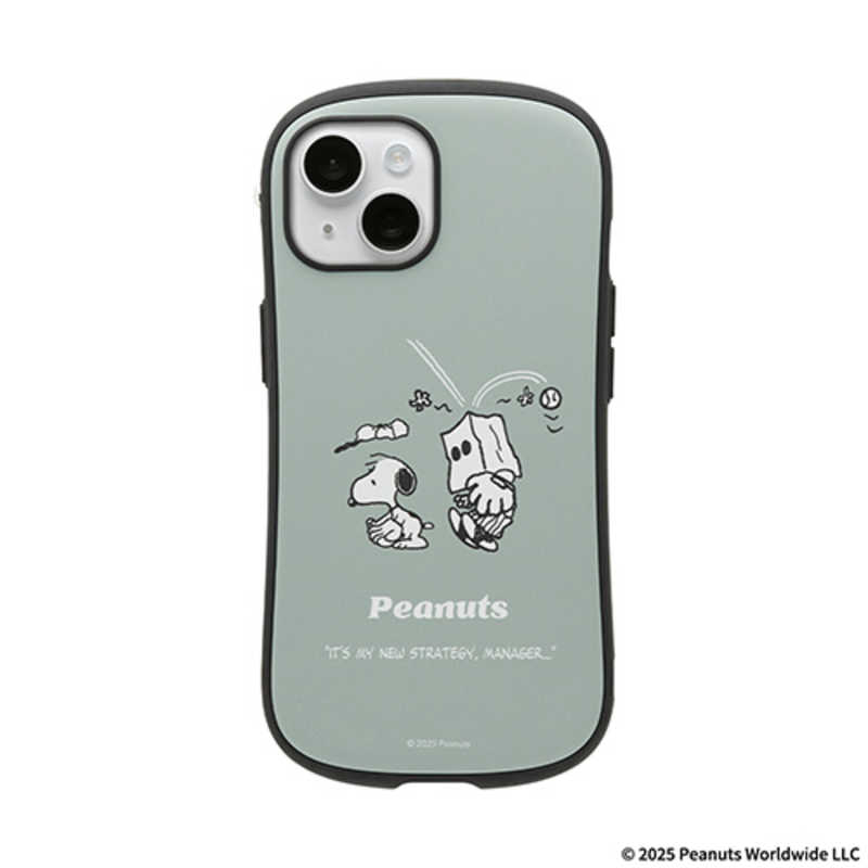 HAMEE　［iPhone 15/14/13専用］PEANUTS/ピーナッツ iFace First Class MagSynqケース iFace くすみグリーン/野球　41-186651