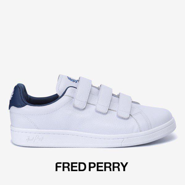 [-FRED PERRY] メンズレザーベルクロ スニーカーSFPM2417326-U63 B721 フックアンドループ
