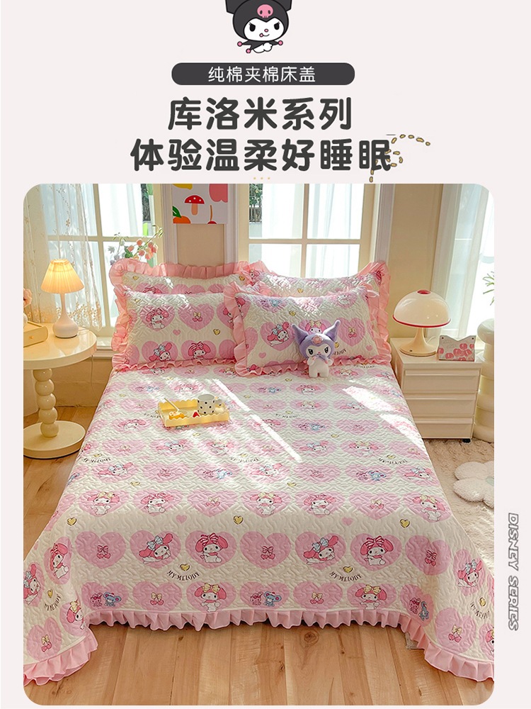 純綿キルトベッドカバー単品子供用四方綿100畳ベッドシーツ3点セット3