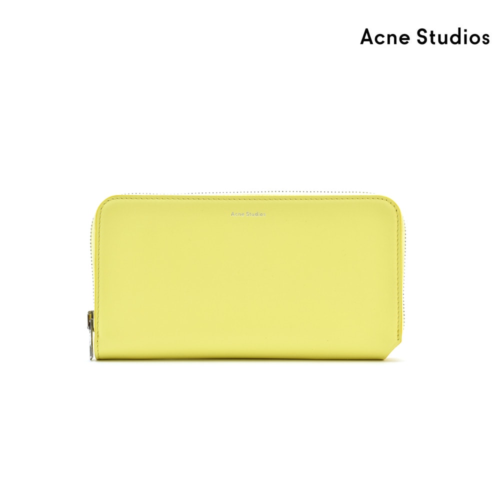 アクネストゥディオズ Acne Studios 1TE174-ABT000 WALLET PALE YELLOW ラウンドファスナー長財布 ロングウォレット 財布 レザー イエロー レディース[1te