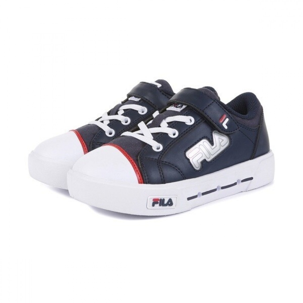 トボックスキッズコモライトロゴスニーカーネイビー FLKCB3TSCO12NVY-CL