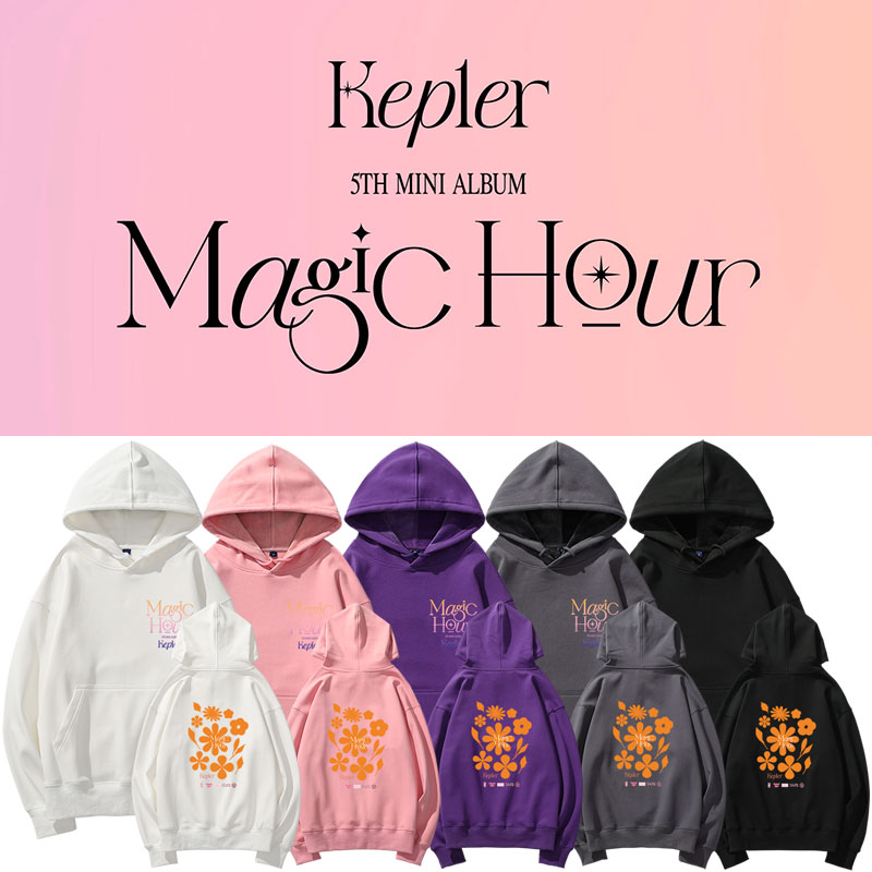 Kep1er アルバム Magichour Weibo 薄手ベルベット プリント プルオーバー パーカー
