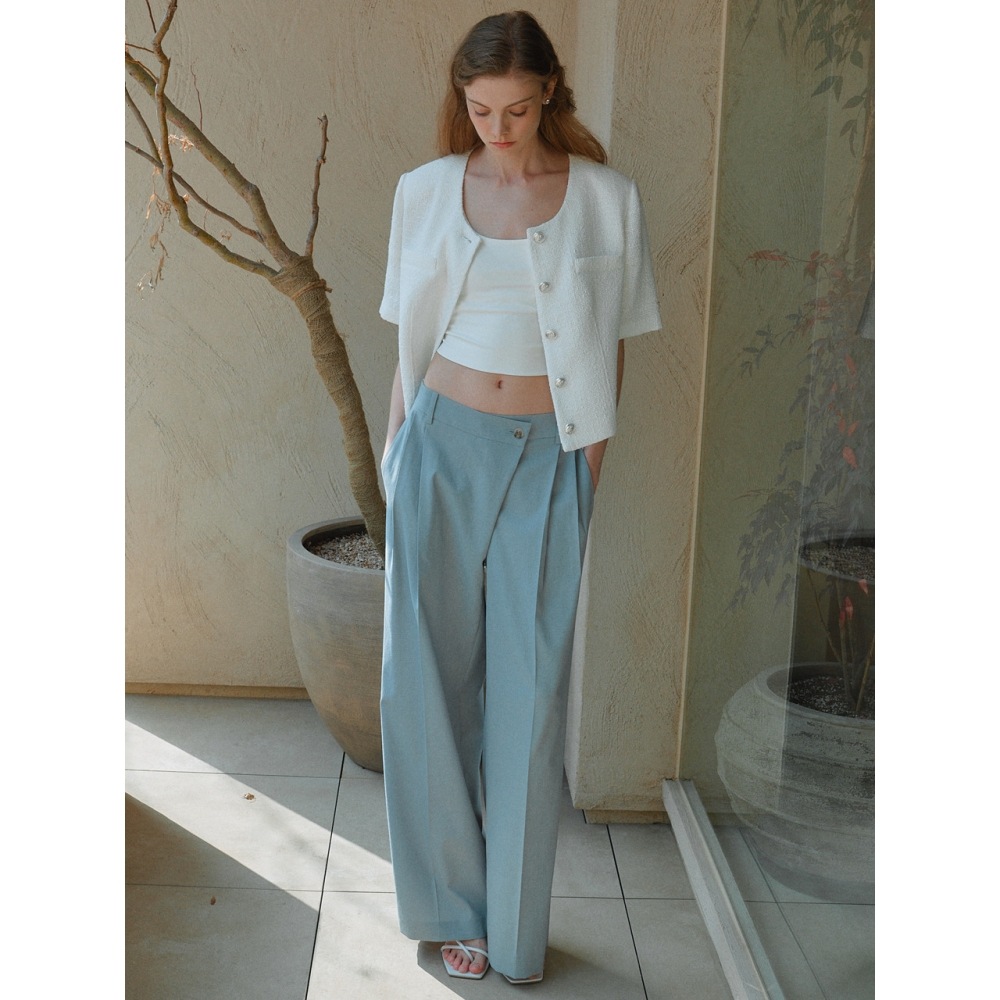 LOEUVRE アンバランスフロントワイドパンツ SW3ML240 30