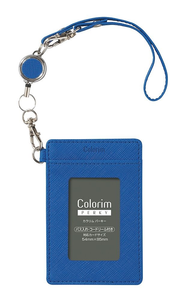 （まとめ買い）カラリムパーキー パス入れ パスケース シングル リール付 ブルー CRPP-02R-L [x3]