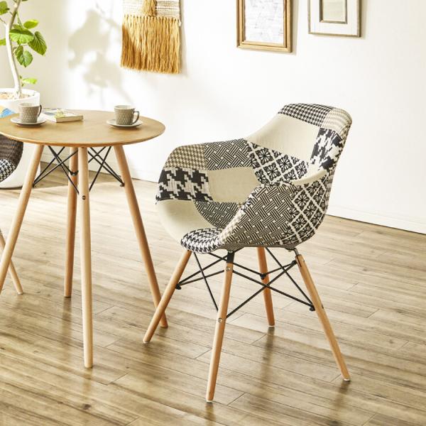 ダイニングチェア 椅子 イームズ おしゃれ かわいい パッチワーク柄 北欧 レトロ ノルディック チェア いす イス モノトーン