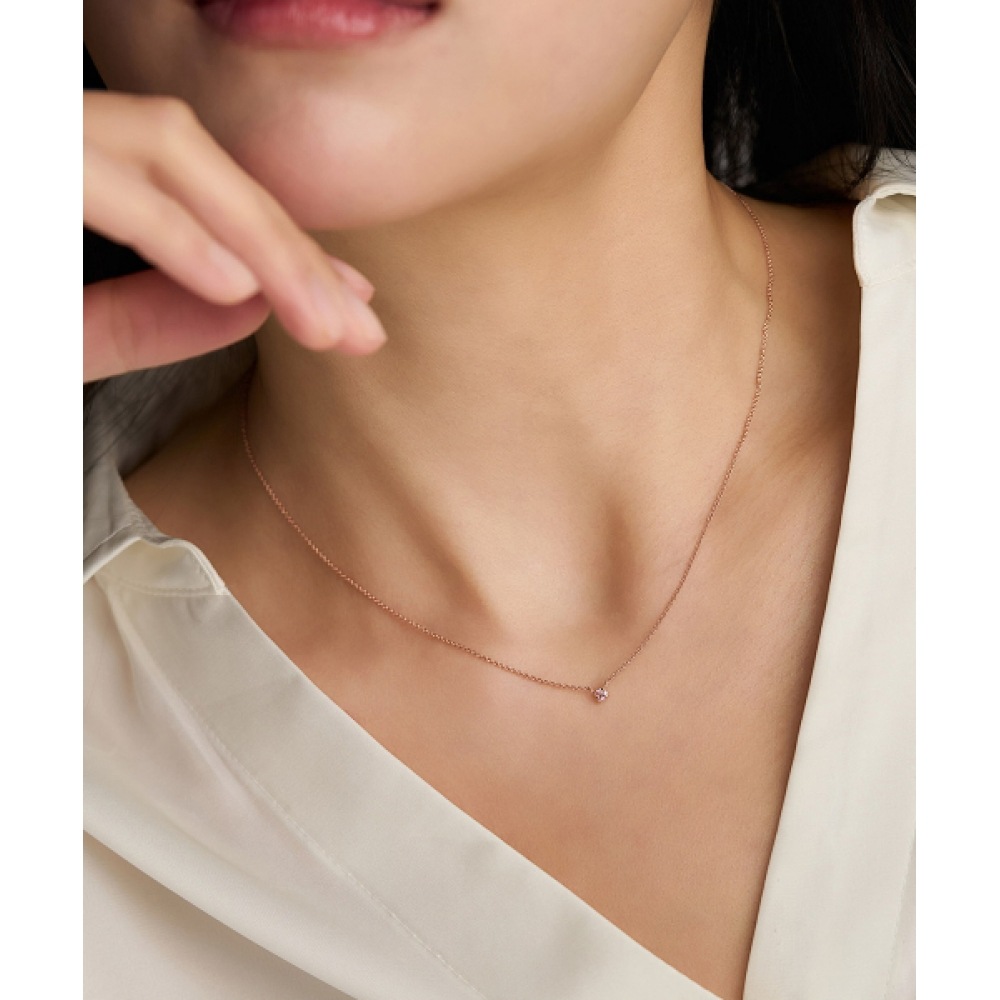 ロイドシルバー925 ローズピンクラップダイヤモンドネックレス LLNS62242D